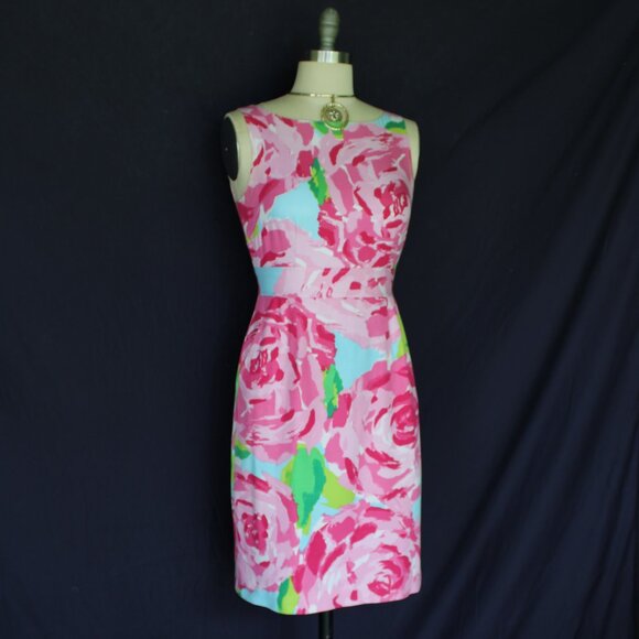 Lilly Pulitzer Collins Dress Hotty Pink First Impression rose shift silk vintage - Picture 3 of 10